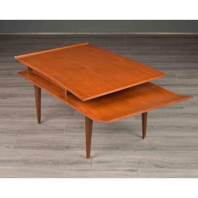 Mid-Century Italian Walnut Two-Tier Coffee Table For Sale In Detroit - Image 6 of 11