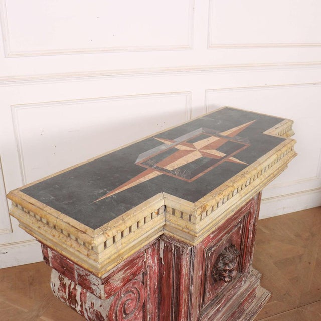Italian Breakfront Console with Marble Top For Sale - Image 12 of 18