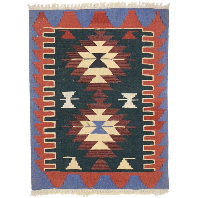 Vintage Persian Shiraz Kilim Rug - 02'03 X 03'00 For Sale - Image 9 of 9