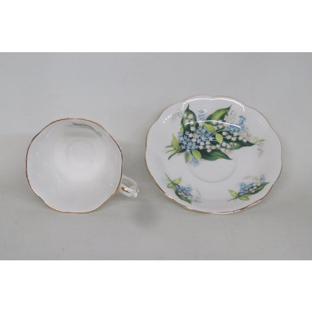 Ceramic Royal Albert Lily of the Valley Bone China Flowers Tea Cup and Saucer Set 4649b For Sale - Image 7 of 14