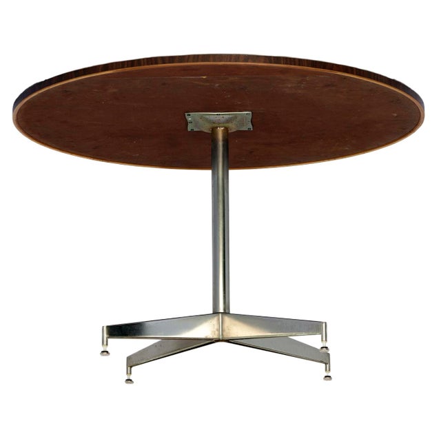 Antique White 1960s MCM Eames Style 4' Round Table Metal Base For Sale - Image 8 of 11