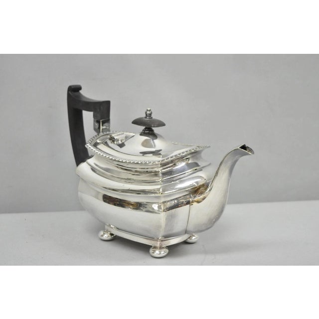 Antique Walker & Hall 53499 Art Deco Silver Plated Tea Service Set - 4 PCS For Sale - Image 9 of 16