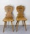 Two side chairs midcentury, made of poplar in 1807. Mountain chalet style perfect for a log cabin. A heart on the folder....