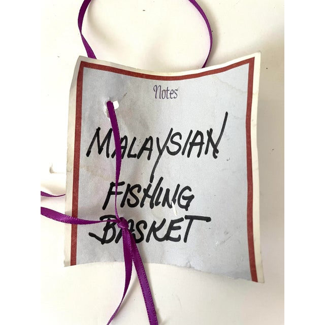 Wood Vintage Handmade, Malaysian Fishing Basket For Sale - Image 7 of 7