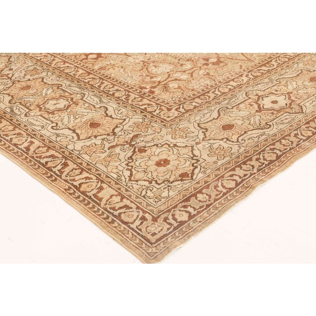 Vintage Indian Amritsar Botanic Handmade Wool Rug For Sale - Image 4 of 4
