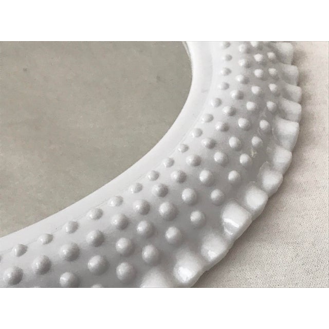 Vintage Faux Milk Glass Hobnail Oval Wall Mirror For Sale - Image 4 of 9