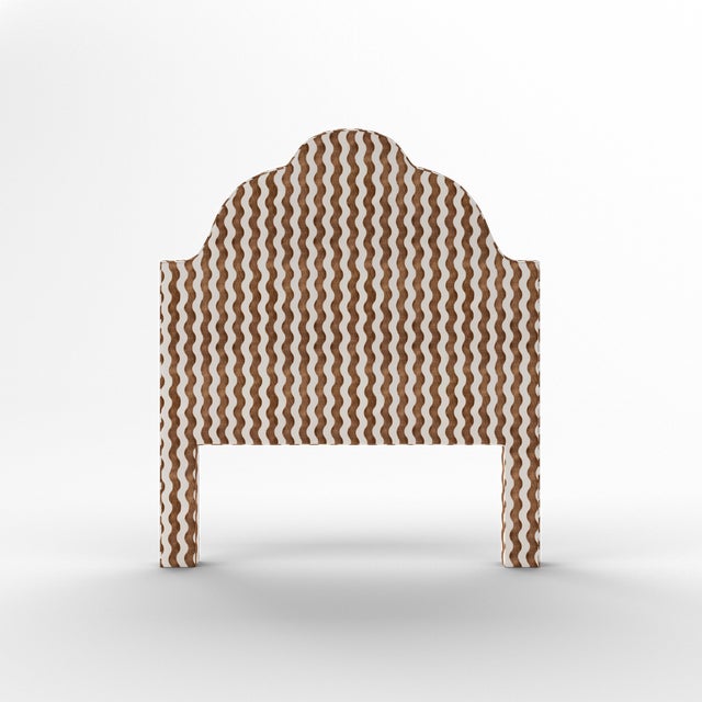 Elevate your bedroom with this luxurious upholstered bed, available exclusively on Chairish. Expertly crafted in the USA...