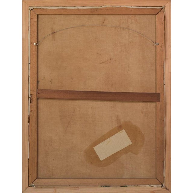 African Dancing Warrior with Cockerel, Mid-20th Century, Oil on Canvas For Sale - Image 12 of 13