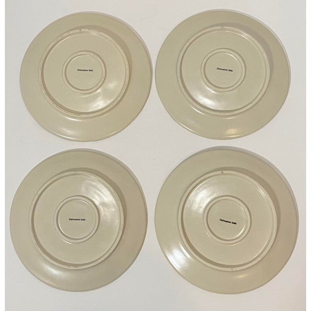 1970s Banana Tree Plates, 8” Wide, Hand Painted - Set of 4 For Sale In Atlanta - Image 6 of 9