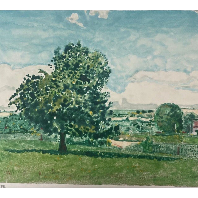 Allan Marsh Landscape Watercolor Monotype Painting - Montgomery College Phillips For Sale - Image 10 of 12