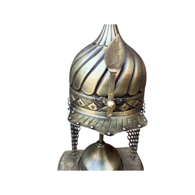 Fluted Brass Tabletop Ottoman Helmet For Sale - Image 9 of 10