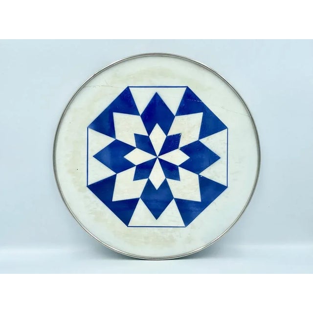 German Art Deco Ceramic Round Serving Tray, 1940s, in Worn conditions. Designed 1920 to 1949