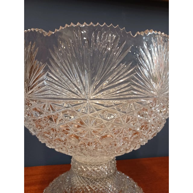 Mid 20th Century Vintage Punch Bowl and Stand With Twelve Glasses and Ladle For Sale - Image 5 of 12