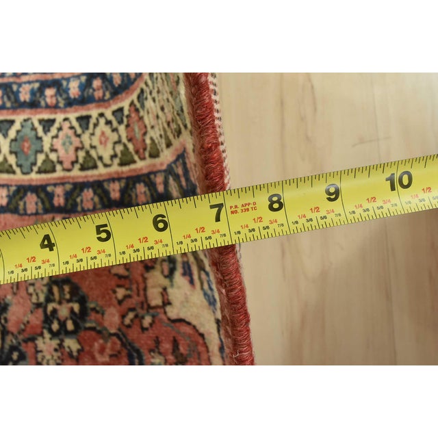 Malayer Runner 3’9” X 9’4” Red Wool Semi-Antique Traditional Hand-Knotted Rug For Sale - Image 13 of 15