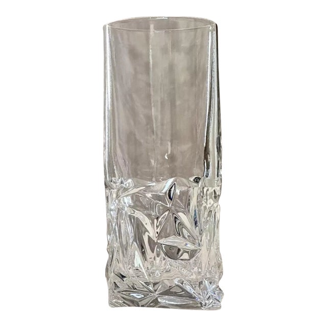 Late 20th Century Tiffany and Co. Crystal Rock Cut Highball Glass For Sale