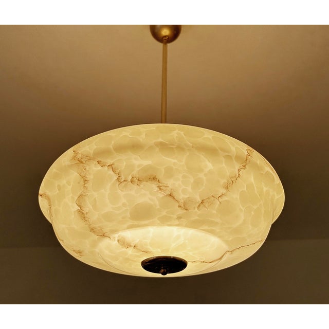 Art Deco Pendant Light in Marble Glass, 1930s For Sale - Image 15 of 18
