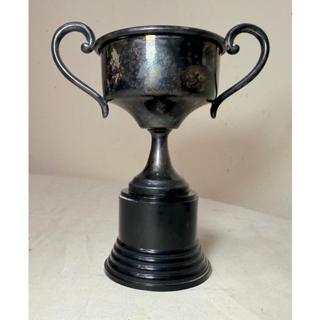 Vintage 1954 Woman's Handicap Runner Up Silver Plate Bakelite Trophy Cup Award For Sale - Image 11 of 12