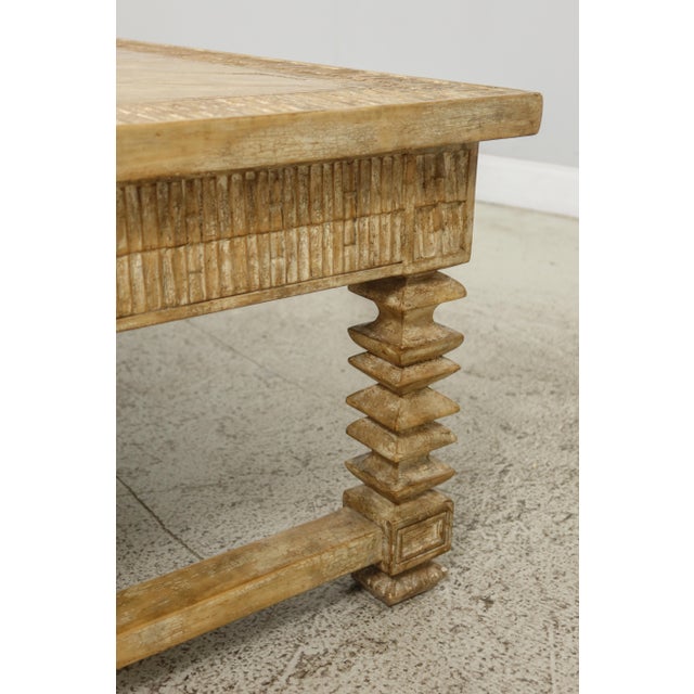 Large Italian Style Distressed Finish Coffee Table | Chairish