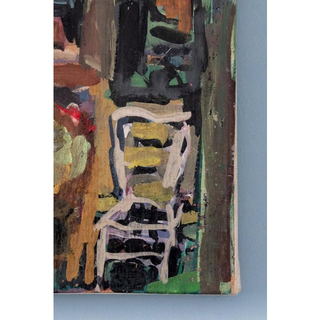 French School Artist, Interior with Table and Chairs, Oil Painting on Canvas, Mid-20th Century For Sale - Image 7 of 9