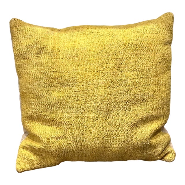 Nickey Kehoe Yellow Floor Euro Decorative Accent Pillow For Sale