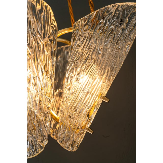 Vintage Klamar Chandelier with Textured Glass, 1950s For Sale - Image 18 of 18