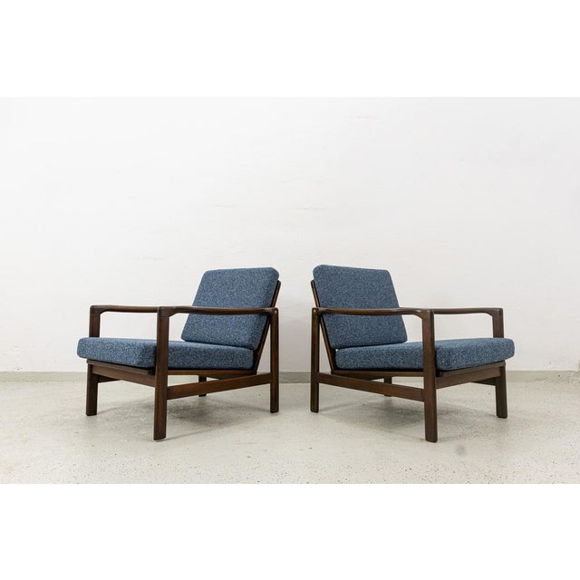 Mid-Century Club Chairs attributed to Zenon Bączyk, Poland, 1960s, Set of 2 For Sale - Image 9 of 14