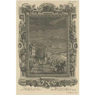 Scheuchzer, Ice Skating Scene to Illustrate Psalm 147, 1731, Print For Sale