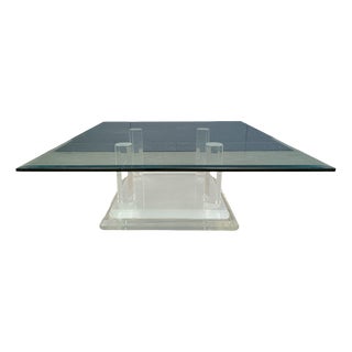 Vintage Acrylic Column Coffee Table, 1970s For Sale