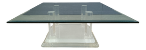 Vintage Acrylic Column Coffee Table, 1970s