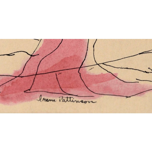 Indian Dancer - Vintage Illustration in Ink and Watercolor by Irene Pattinson For Sale In Monterey, CA - Image 6 of 6