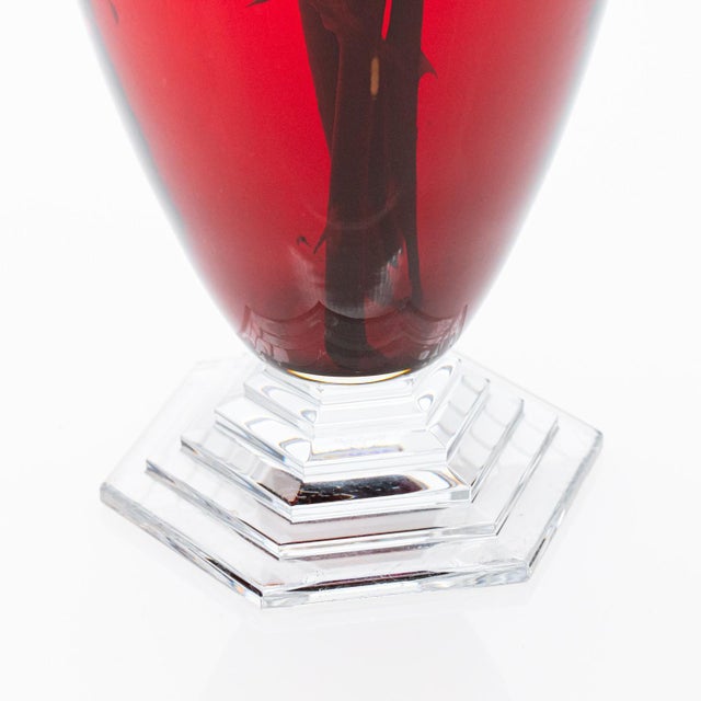 Red Vintage Vase in Deep Red Crystal by Baccarat, 1990 For Sale - Image 8 of 10