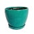 Vintage beautiful classic turquoise crackle ceramic pot. Includes drainage hole and tray.