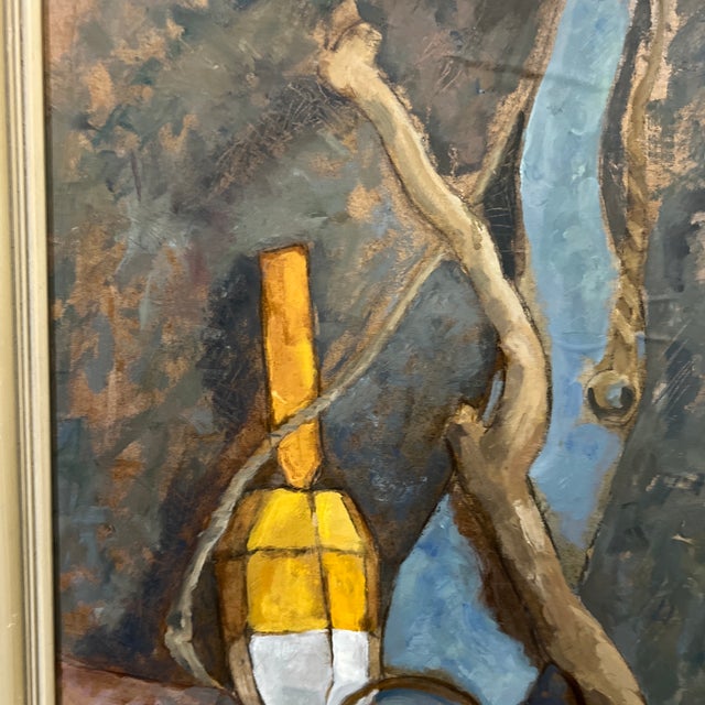 Paint 20th Century Oil on Board European School Still Life Impressionist Style Composition Framed For Sale - Image 7 of 11