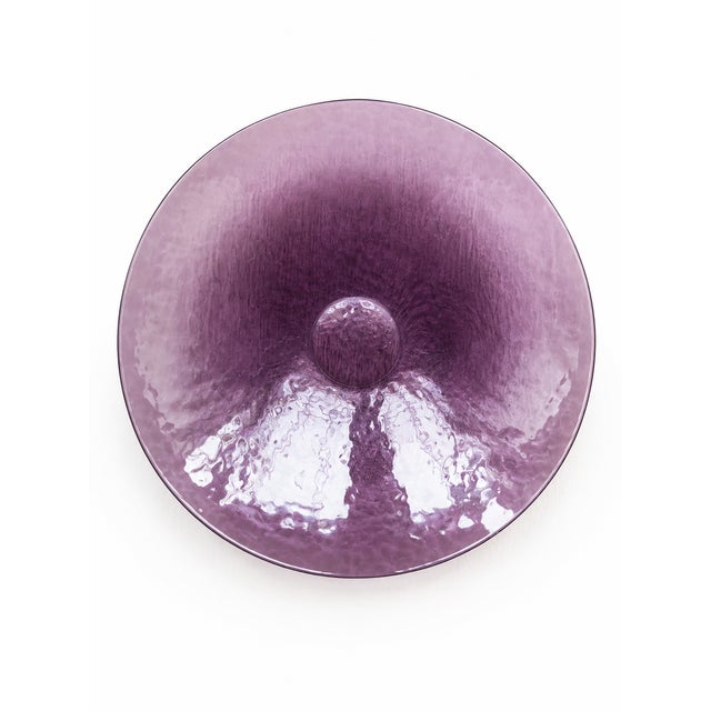 Large Mid-Century Purple Hammered Murano Glass Centerpiece Bowl from Vetrerie Manin, 1970s For Sale - Image 4 of 6
