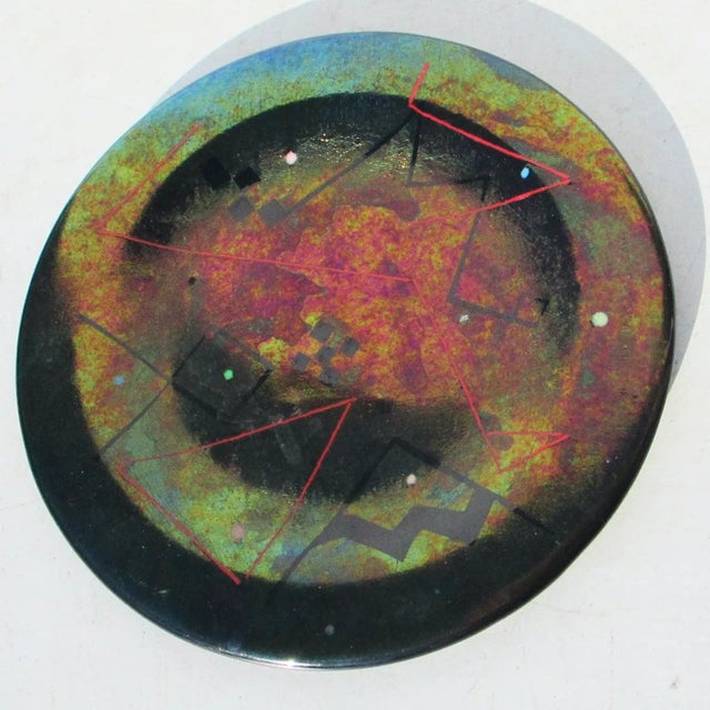 Dichroic Art Glass Plate by Henry Monrign For Sale In New York - Image 6 of 6
