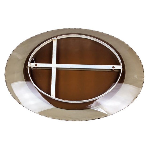 Italian Smoked & Grinded Glass Mirror attributed to Cristal Art, 1970s For Sale - Image 10 of 14
