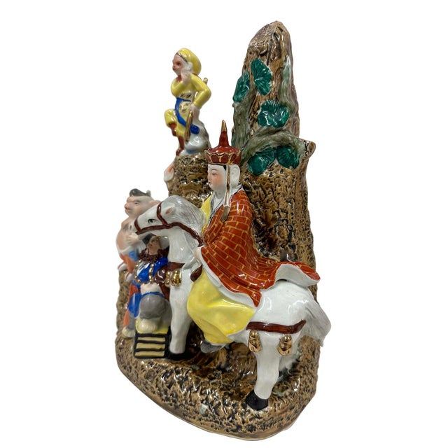 Ceramic Vintage Chinese Porcelain Group Figurines of Journey to the West For Sale - Image 7 of 14