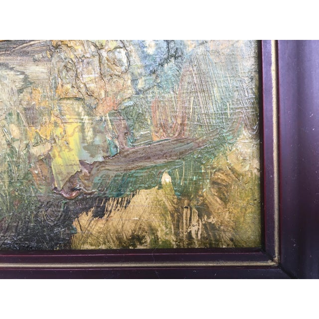 Oil Painting on Plywood Board, 1950s For Sale - Image 10 of 15