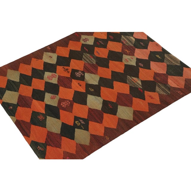 Rug & Kilim 1950s Vintage Karadagh Persian Kilim With Multicolor Diamond Pattern, From Rug & Kilim For Sale - Image 4 of 8
