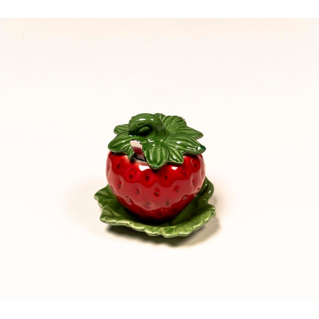 Vintage Majolica Strawberry Jam Bowl, 1970s For Sale - Image 10 of 17