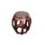 Vintage Reddish Brown Oriental Barrel Shape Round Stool Side Table For Sale - Image 4 of 11