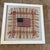 Charming vintage American folk art textile featuring a hand-worked American flag surrounded by an elaborate woven and...