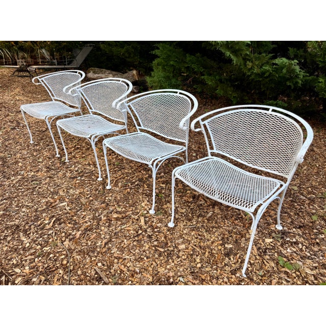 1970s Woodard “On the Terrace” Wrought Iron Patio Dining Set by Carolina Forge, Set of 5 For Sale - Image 11 of 12
