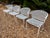 1970s Woodard “On the Terrace” Wrought Iron Patio Dining Set by Carolina Forge, Set of 5 For Sale - Image 11 of 12