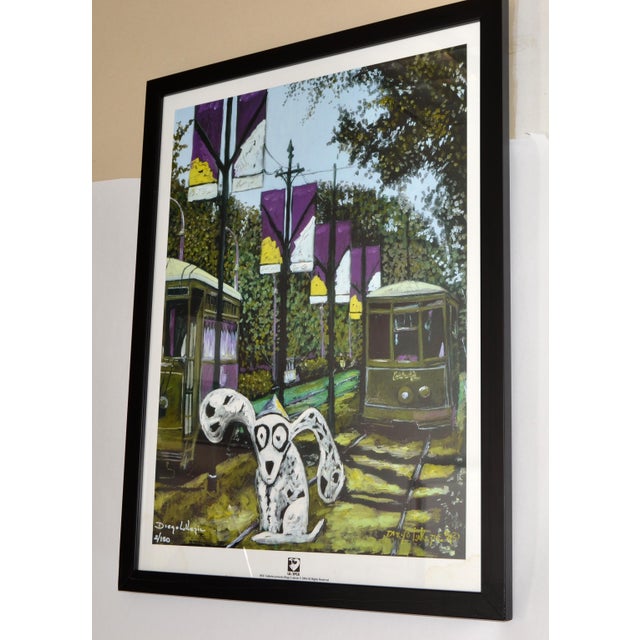 Purple 2004 Original Diego Lukezic Framed Print Art Tango Dog New Orleans Streetcar For Sale - Image 8 of 18