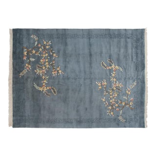 Vintage Indian Art Deco Design Carpet - 9' X 12' For Sale