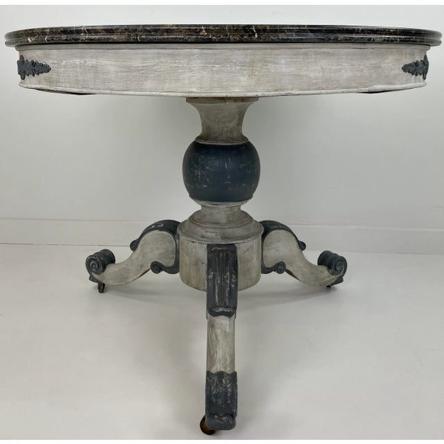 French 19th Century Pedestal Table With Marble Top For Sale - Image 3 of 11