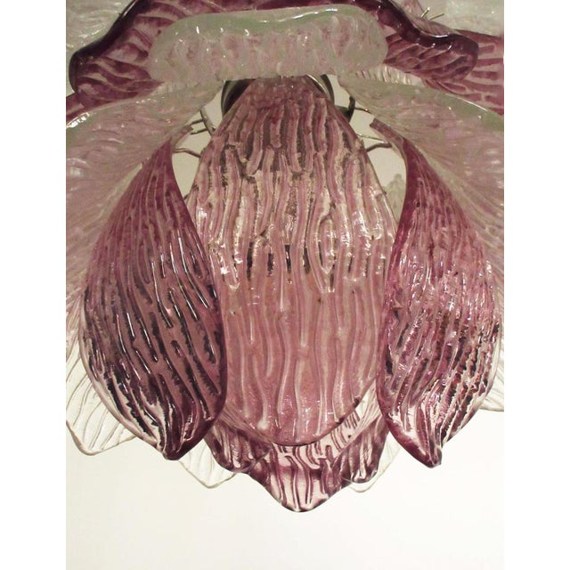 Italian Murano Pendant Transparent and Amethyst Glasses, Set of 2 For Sale - Image 13 of 16