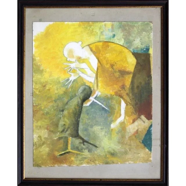 Victor Karnauh, A Conversation, Oil on Canvas, 1990s For Sale - Image 5 of 7