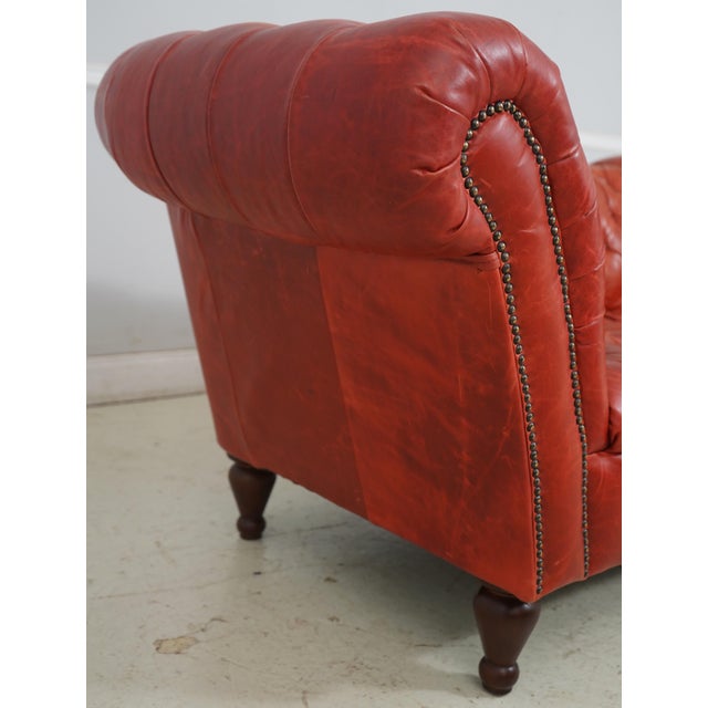 Vintage Chesterfield 3 Seat Leather Tufted Sofa For Sale - Image 11 of 18
